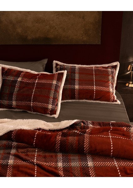 Galon Tek Kişilik Sherpa Yatak Örtüsü - Kırmızı fırsatları