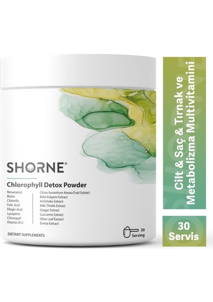 Shorne Chlorophyll Detox Powder (Sodyum Bakır Klorofilin Resveratrol ve Deve Dikeni Içeren Takviye Edici Gıda) fiyatları
