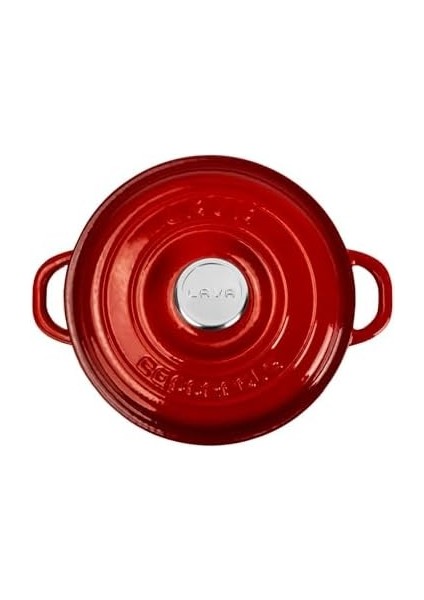 Döküm Yuvarlak Tencere Döküm Demir Kapak New Serisi Çap 26CM. Kırmızı modelleri