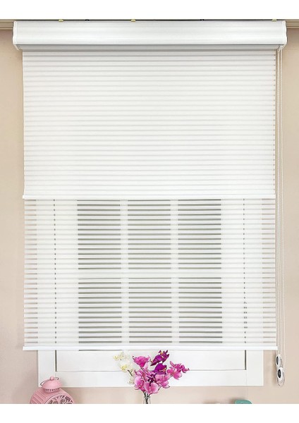 Düz Beyaz Kalın Çizgili