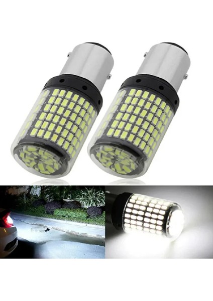 144 Ledli Ultra Parlak Geri Vites Park Ampül Tek Duy Beyaz (2 Adet)