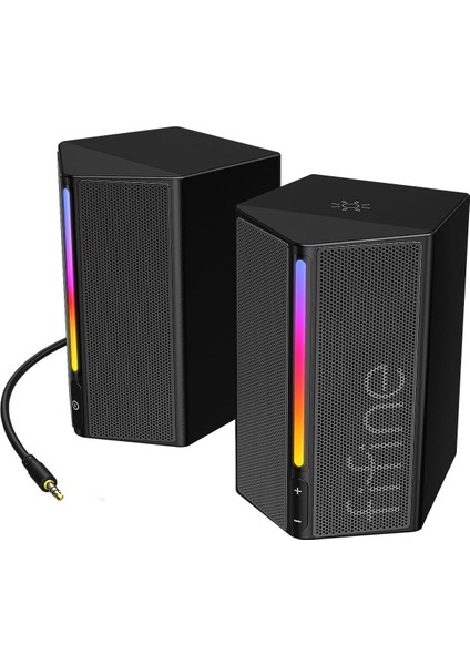 Bilgisayar Hoparlörü, Rgb&apos;li Masaüstü Bilgisayar Hoparlörleri, Ses Kontrolü, Oyun Hoparlörleri USB ile Çalışan, 3,5 mm Aux Ses Kablosuyla Çalışır, Dizüstü Bilgisayar Monitörü, Telefon