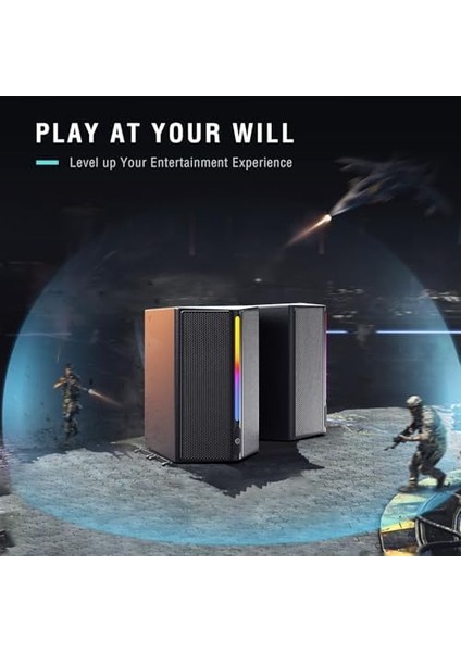 Bilgisayar Hoparlörü, Rgb&apos;li Masaüstü Bilgisayar Hoparlörleri, Ses Kontrolü, Oyun Hoparlörleri USB ile Çalışan, 3,5 mm Aux Ses Kablosuyla Çalışır, Dizüstü Bilgisayar Monitörü, Telefon modelleri