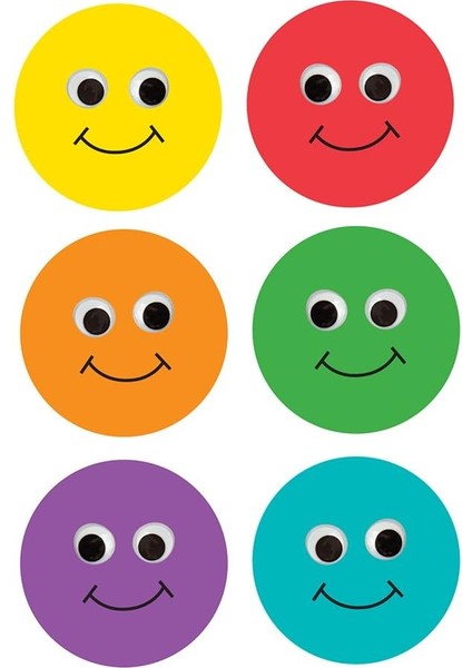 33710 Ürünler Mutlu Çok Renkli Gülen Yüz Sınıf - Yaratıcı Öğretim Kaynakları - 6 Inç, 30&apos;lu Paket, 6"