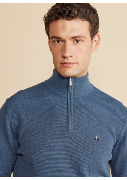 Bato Yaka Standart Mavi Melanj Erkek Kazak BBFW25MKL002 fırsatları