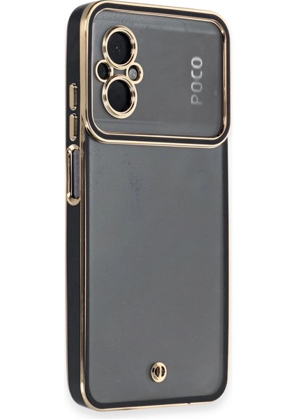 Buğz Xiaomi Poco M5 Kılıf Liva Lens Silikon - Siyah