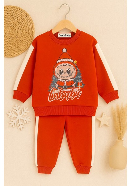 Yılbaşı Temalı Bebek-Çocuk 2'li Eşofman Takımı ( Sweatshirt-Beli Lastikli Eşofman Altı ) fiyatları