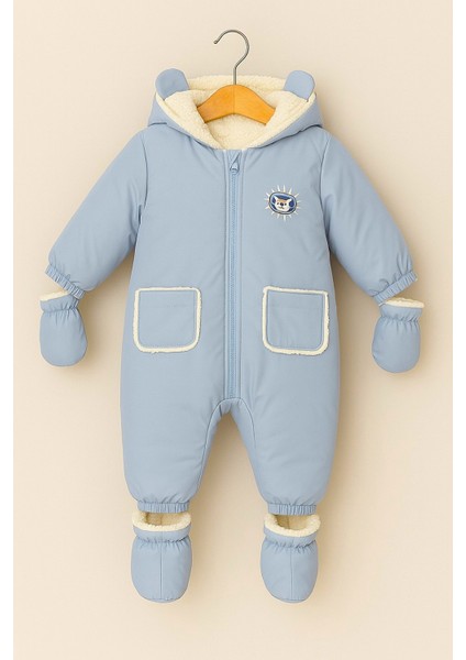 Su Geçirmez, Içi Yumuşak Kürk Astarlı, Cepli, Kapüşonlu Bebek-Çocuk Astronot-Kozmonot Tulum