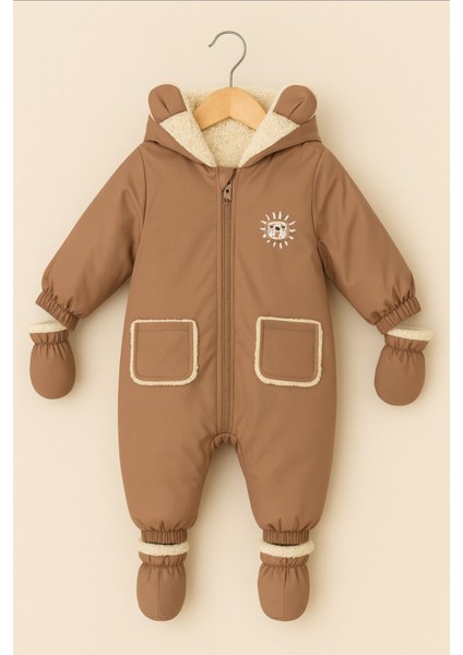 Su Geçirmez, Içi Yumuşak Kürk Astarlı, Cepli, Kapüşonlu Bebek-Çocuk Astronot-Kozmonot Tulum