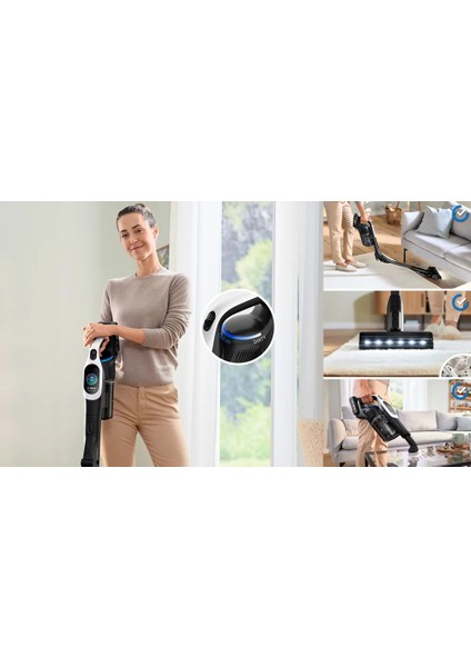 BCS1041WAC Unlimited 10 Akıllı Dikey Süpürge Çift Batarya Microclean Sensörlü & Ekranlı