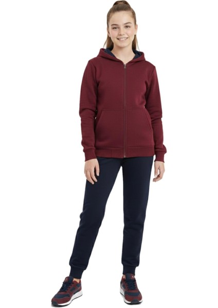 Kız Çocuk Kapüşonlu Fermuarlı 3 Iplik Eşofman Takım BGL-ST05051