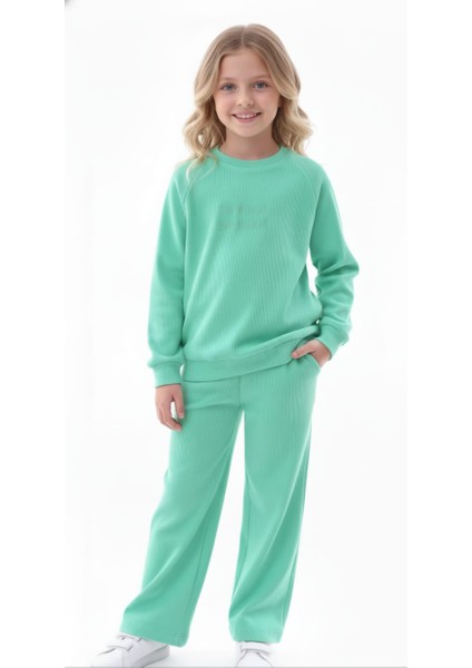 Kız Çocuk Alt Üst Kaşkorse Pamuklu Eşofman Takımı