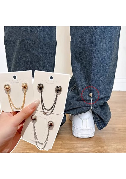 2'li Mıknatıslı Pantolon Paça Kısaltma Klipsi, Etek, Tişört, Pantolon Boy Kısaltma, Beden Daraltma