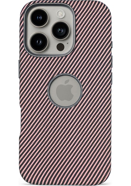 Apple iPhone 16 Pro Kılıf Magsafe Wireless Şarj Özellikli Karbonfiber Desenli Kapak