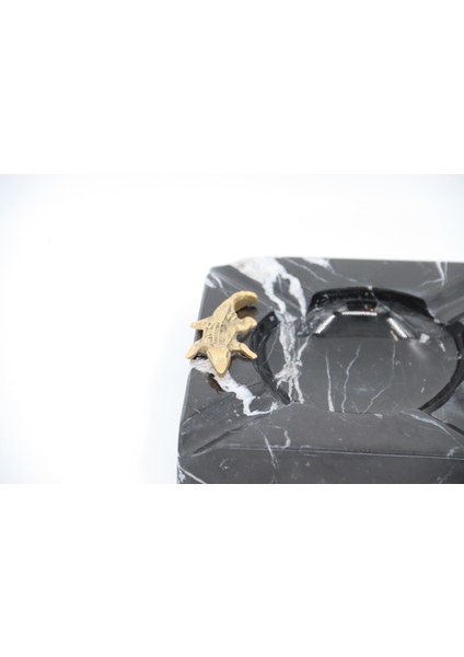 El Yapımı Dekoratıf Mermer Taşlı Bronz Desenli Küllük fırsatları