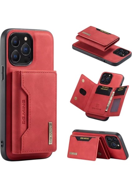 Iphone Uyumlu Hakiki Deri Ming Mıknatıslı Magsafe Kartlıklı Cüzdanlı Kılıf