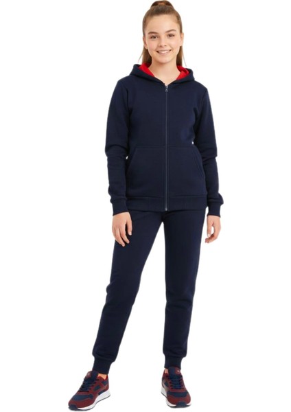 Kız Çocuk Kapüşonlu Fermuarlı 3 Iplik Eşofman Takım BGL-ST05052
