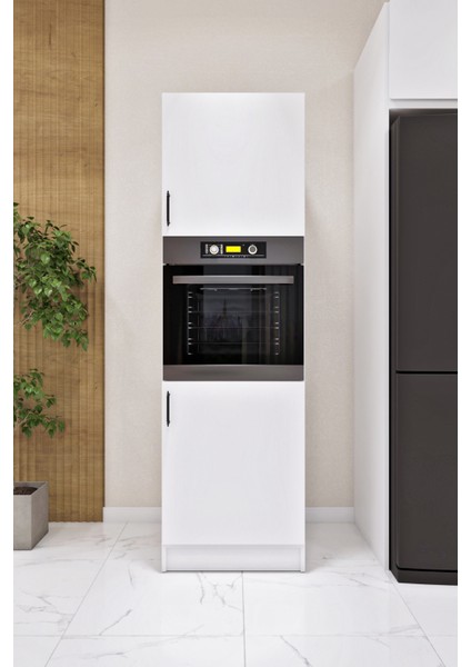 ESL0196 Çok Amaçlı Ankastre Fırın Dolabı Kiler Mutfak Raflı Beyaz fiyatları