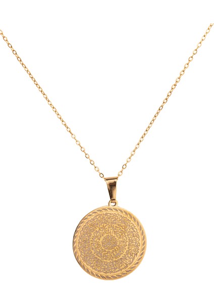 Altın Renk Hilye-I Şerif Yazılı Paslanmaz Kararmaz Çelik Kolye Çelik Zincir (Unisex) fırsatları