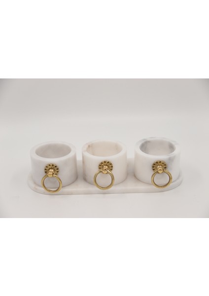 El Yapımı Mermer Taşlı Bronz Desenli Mumluk modelleri