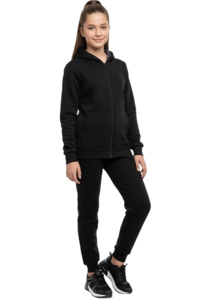 Kız Çocuk Kapüşonlu Fermuarlı 3 Iplik Eşofman Takım BGL-ST05052