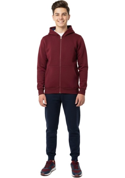 Erkek Çocuk Kapüşonlu Fermuarlı 3 Iplik Eşofman Takım BGL-ST05050