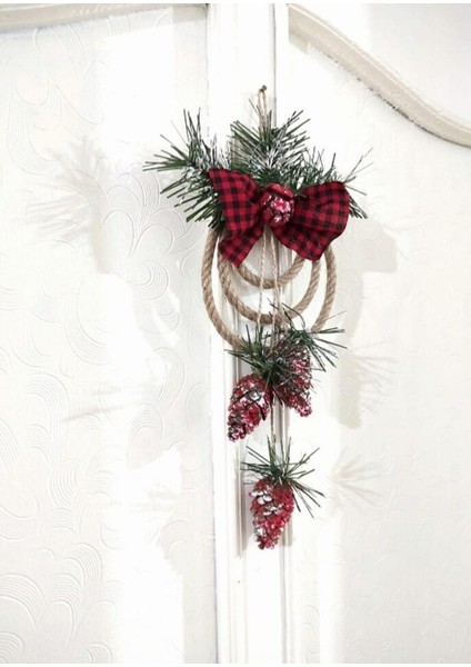 Kozalak Garland Hediyelik Yılbaşı Kapı Duvar Süsü