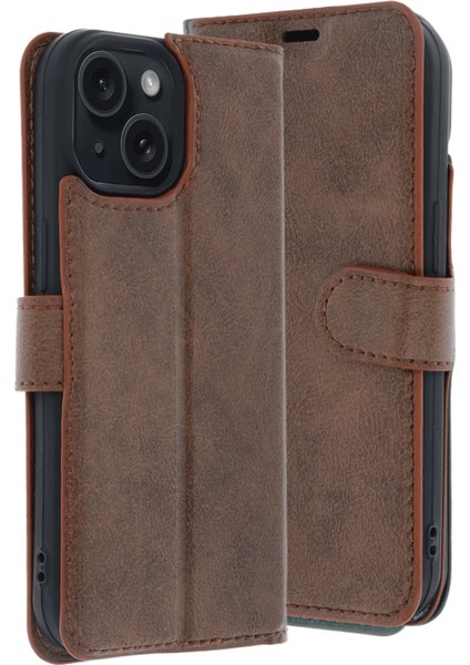 Buğz Apple Iphone 15 Trend S Plus Kapaklı Kılıf - Taba