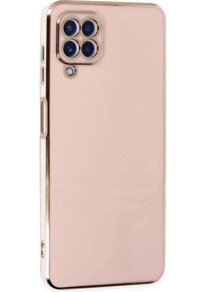 Buğz Samsung Galaxy A12 Kılıf Volet Silikon - Pembe