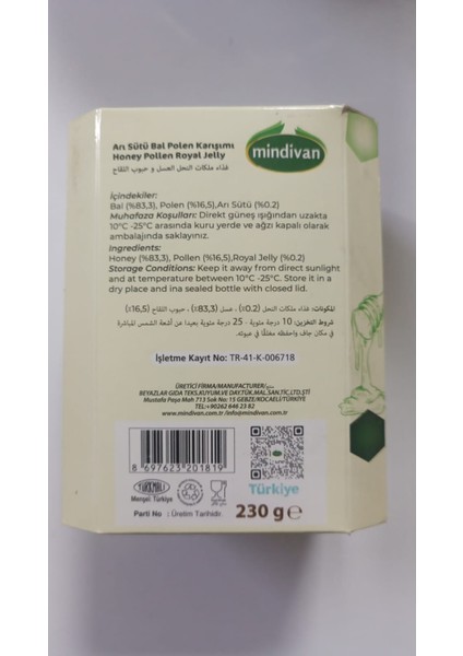 Arı Sütü Bal Polen 6000P 230G fiyatları