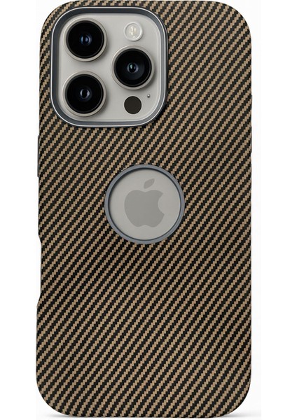 Apple iPhone 16 Pro Kılıf Magsafe Wireless Şarj Özellikli Karbonfiber Desenli Kapak