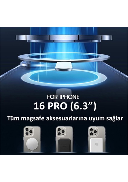 Apple iPhone 16 Pro Kılıf Magsafe Wireless Şarj Özellikli Karbonfiber Desenli Kapak
