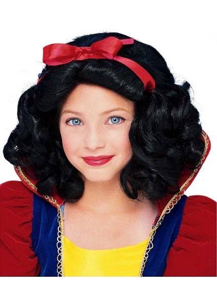 Buğz Pamuk Prenses Peruğu Kırmızı Fiyonklu