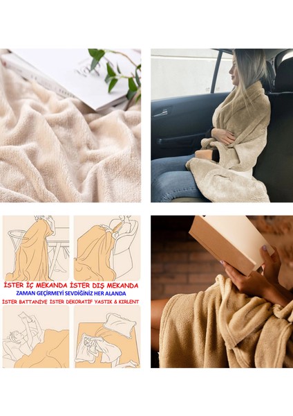 Yılbaşı Kurabiye Nakışlı Punch Efekt Baskılı Tv Battaniye Olabilen Dekoratif Yastık 2in1 Battaniye fırsatları