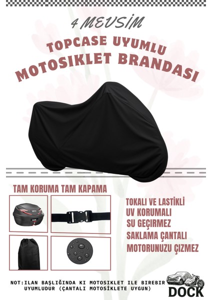 Siyah Bmw F 800 Çanta Uyumlu Motosiklet Brandası(4 Mevsim)