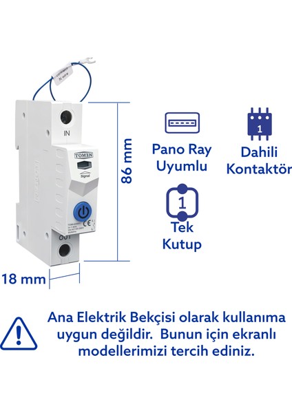 Akıllı Voltaj ve Akım Koruma Rölesi, Sıcaklık Korumalı Wifi Smartlife Tuya 63A - Tek Kutup fiyatları