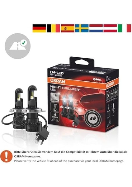Ampul Night Breaker LED H4-Led 12V 23/27W%230&APOS;A Kadar Fazla Işık 4 Yıl, Sarı Işık modelleri