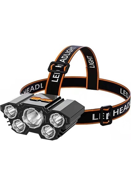 4 Modlu Kafa Lambası USB Şarj Edilebilir Dahili Pilli Su Geçirmez