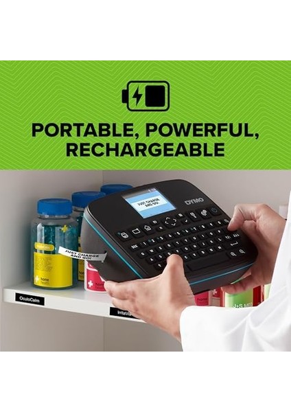 Labelmanager Executive 640 Cb Taşınabilir Etiket Yazıcısı | Qwerty Klavyeli Kompakt Etiketleme Makinesi | ve USB Bağlantısı | D1 ve Dayanıklı Etiketlerle Uyumlu modelleri