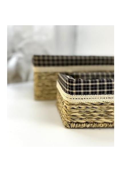3&apos;lü Hasır Sepet Seti – Bezli Ekmek Sepeti, Dekoratif Hasır Saklama Sepeti, Mutfak ve Düzenleyici, Havlu ve Meyve Sepeti, Çok Amaçlı Hasır Sepet Takımı (Dikdörtgen) modelleri