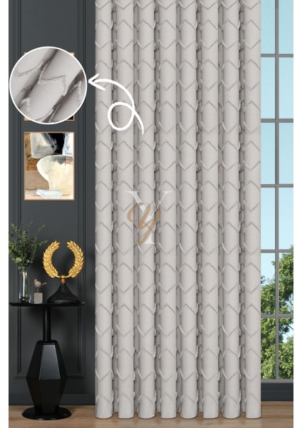 Jakar Kesme Fon Perde Ezgi V-6001 Ekru