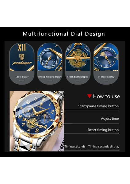 Orijinal Paslanmaz Çelik Erkek Lüx 1. Sınıf Kol Saati