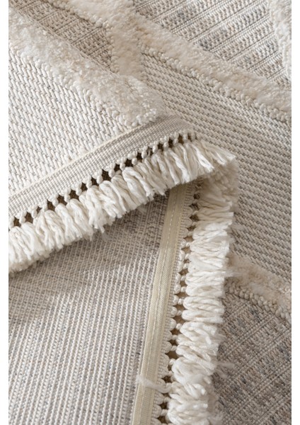 Rio Iskandinav Salon Halısı Mutfak Halısı Yolluk Bukle Dokuma Halı Tozumaz Açık Bej Somon Dekoratif Halı Rıo-02 fırsatları