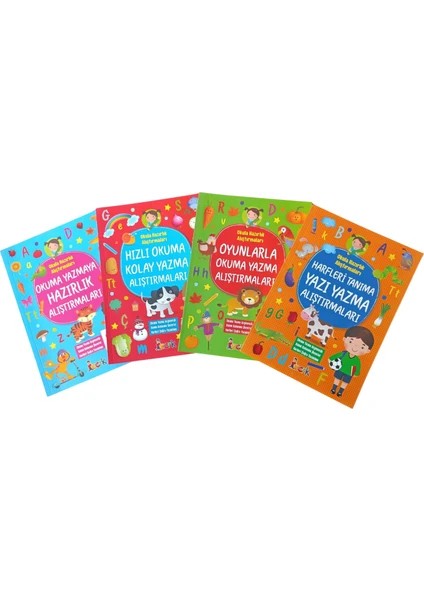 Harfleri Tanıma Yazı Yazma Hızlı Okuma Oyunlarla Alıştırmalar 4 Kitap Bıcırık