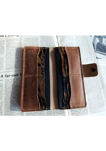 Kesimden Dikime Tamamen El Emeği Gerçek Deri Cüzdan 12 Kart 2 Bölme Alanı (19.4cm*8,5cm) Nul6 modelleri