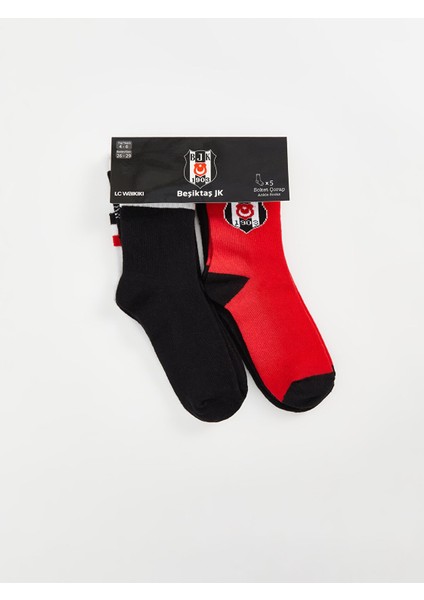 Yeni Sezon Beşiktaş Desenli Erkek Çocuk Soket Çorap 5'li modelleri