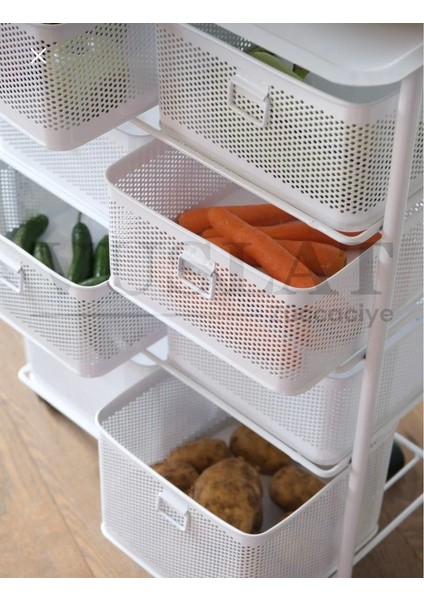 4 Katlı 8 Bölmeli Tekerlekli Sebzelik fiyatları