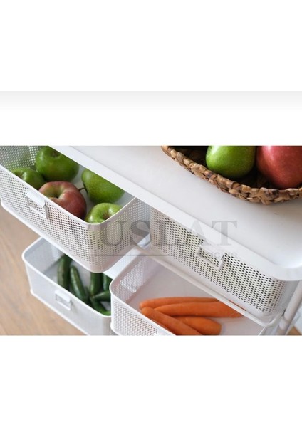 4 Katlı 8 Bölmeli Tekerlekli Sebzelik modelleri