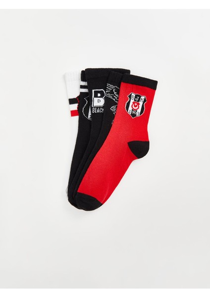 Yeni Sezon Beşiktaş Desenli Erkek Çocuk Soket Çorap 5'li fiyatları
