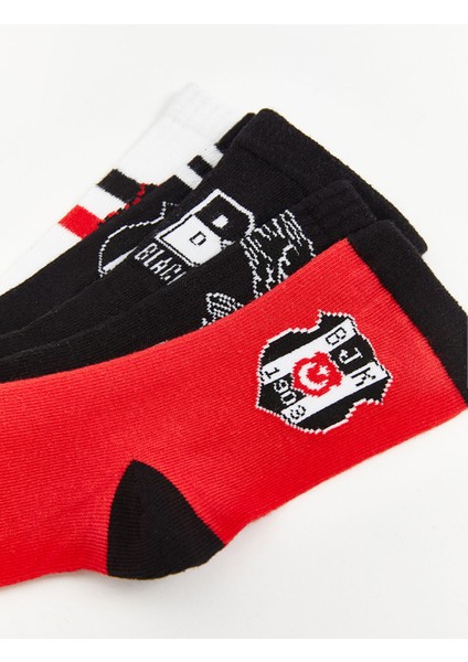 Yeni Sezon Beşiktaş Desenli Erkek Çocuk Soket Çorap 5'li fırsatları